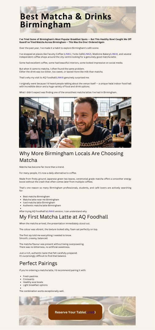 AQ Foodhall matcha article proof