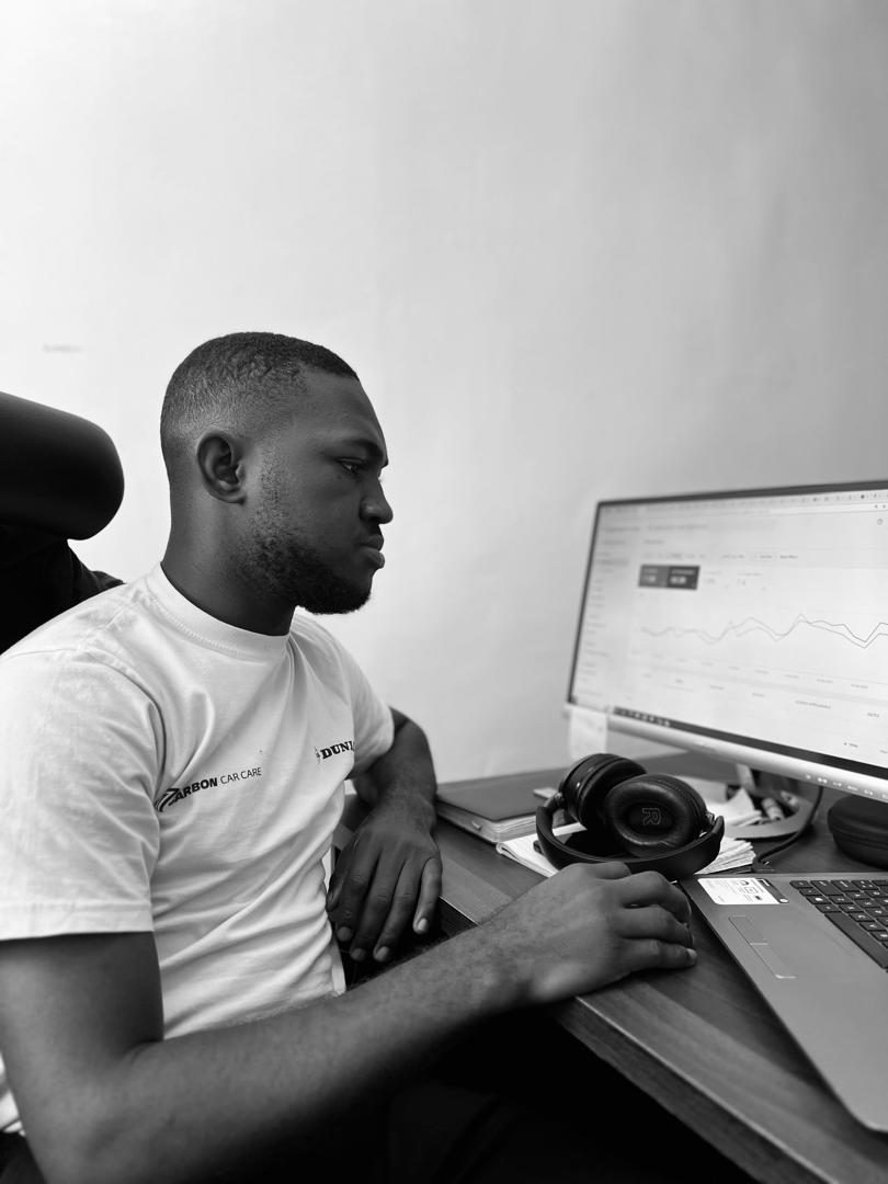 Victor working on website project